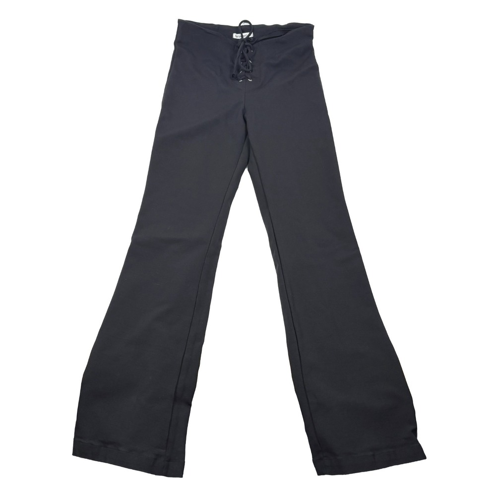 Reformation Len‎ Lace Up Wide Leg Pants Womens Sz L Black Corset Style Lace Up